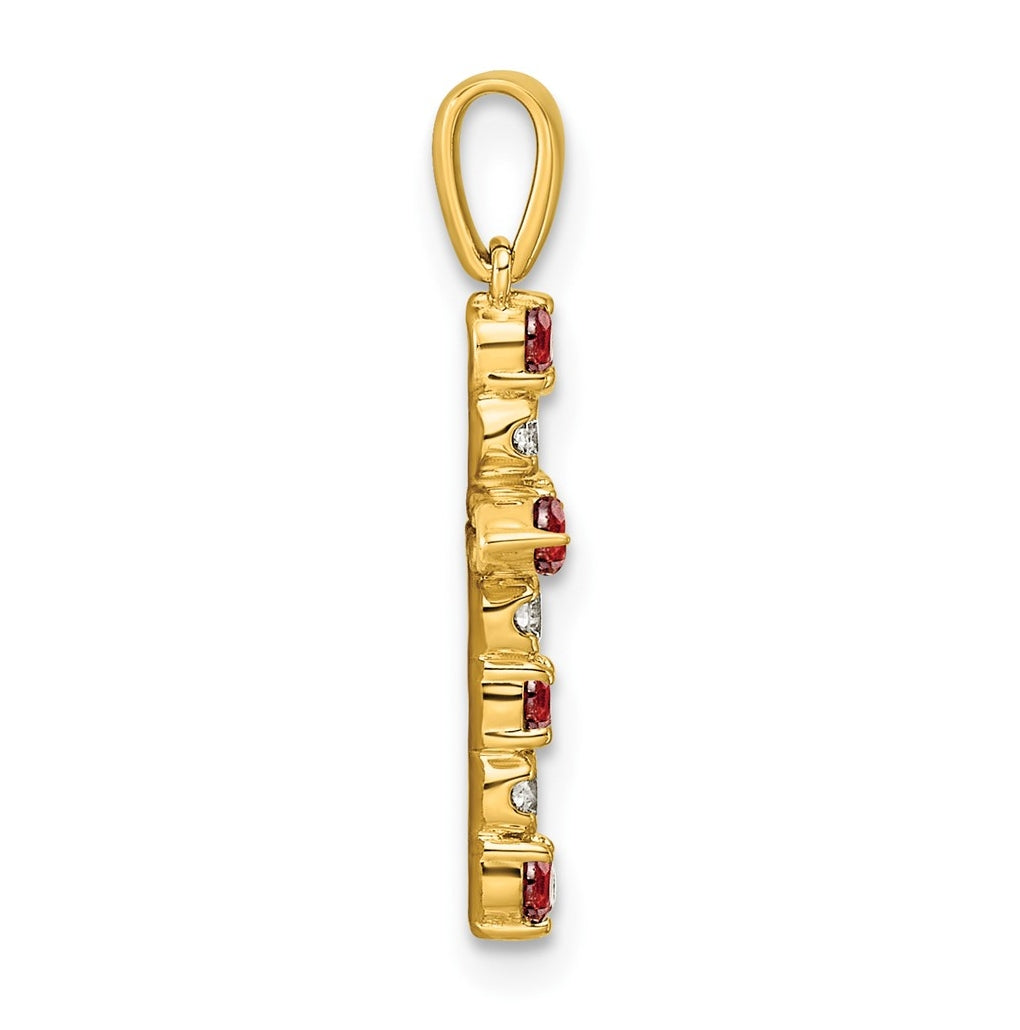 10k Yellow Gold Amethyst & 1/6 Cttw Lab Grown Diamond VS/SI+ G+ February Birthstone Complete Cross Pendant – Elegant Jewelry Gift for Birthday, Anniversary, Engagement, Wedding