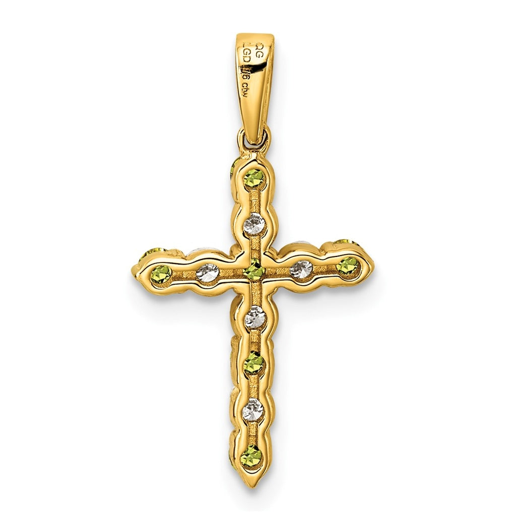 14K Yellow Gold Amethyst & 1/6 Cttw Lab Grown Diamond VS/SI+ G+ February Birthstone Complete Cross Pendant – Elegant Jewelry Gift for Birthday, Anniversary, Engagement, Wedding