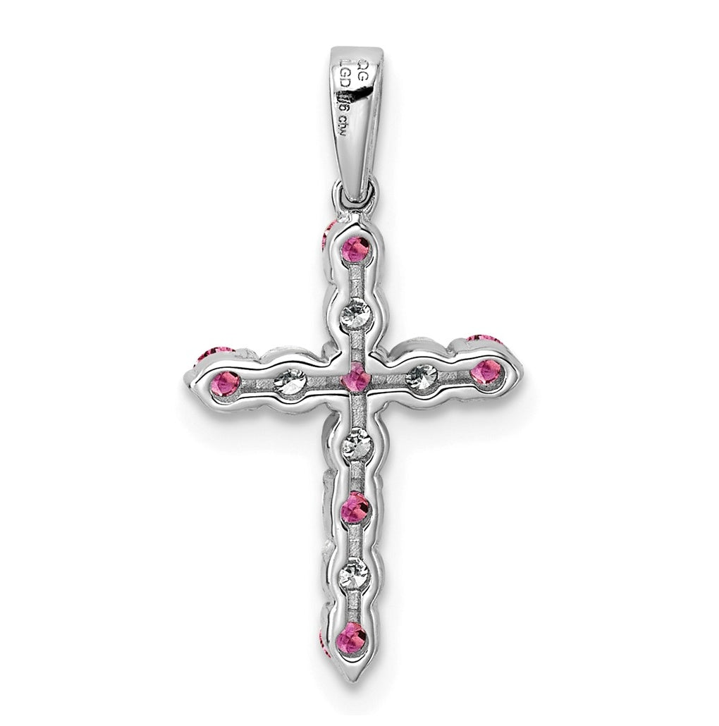 10k Yellow Gold Amethyst & 1/6 Cttw Lab Grown Diamond VS/SI+ G+ February Birthstone Complete Cross Pendant – Elegant Jewelry Gift for Birthday, Anniversary, Engagement, Wedding