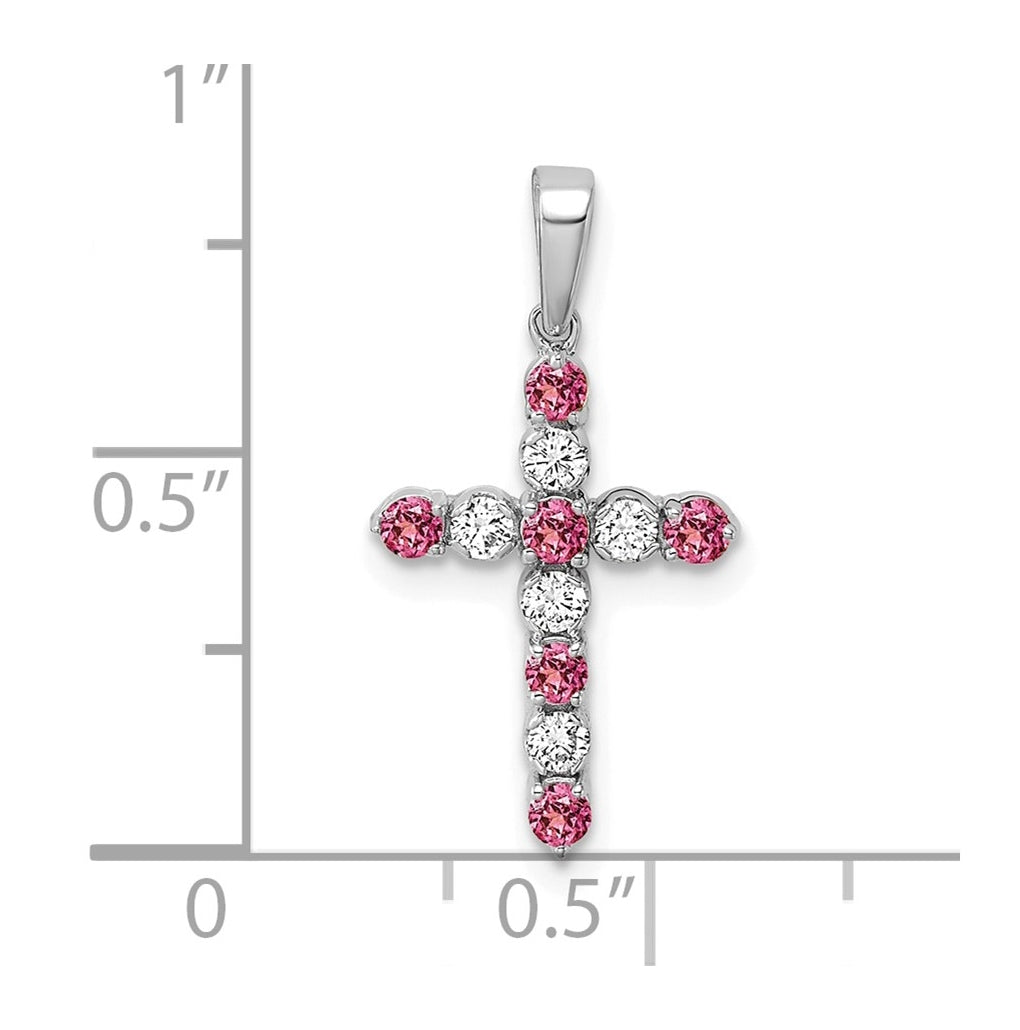 14K Yellow Gold Amethyst & 1/6 Cttw Lab Grown Diamond VS/SI+ G+ February Birthstone Complete Cross Pendant – Elegant Jewelry Gift for Birthday, Anniversary, Engagement, Wedding