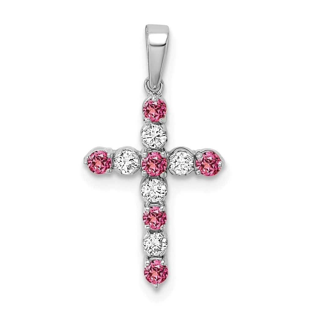 14K Yellow Gold Amethyst & 1/6 Cttw Lab Grown Diamond VS/SI+ G+ February Birthstone Complete Cross Pendant – Elegant Jewelry Gift for Birthday, Anniversary, Engagement, Wedding