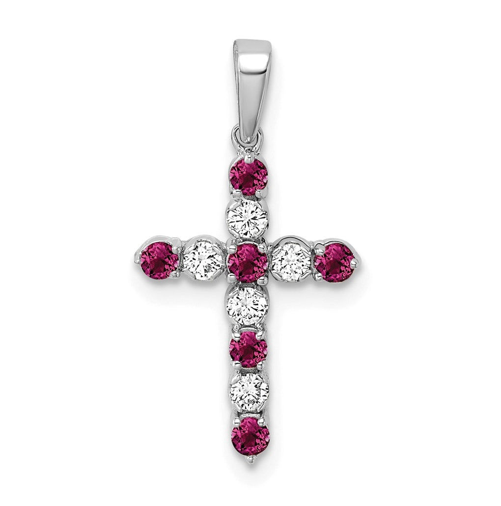 10k Yellow Gold Amethyst & 1/6 Cttw Lab Grown Diamond VS/SI+ G+ February Birthstone Complete Cross Pendant – Elegant Jewelry Gift for Birthday, Anniversary, Engagement, Wedding