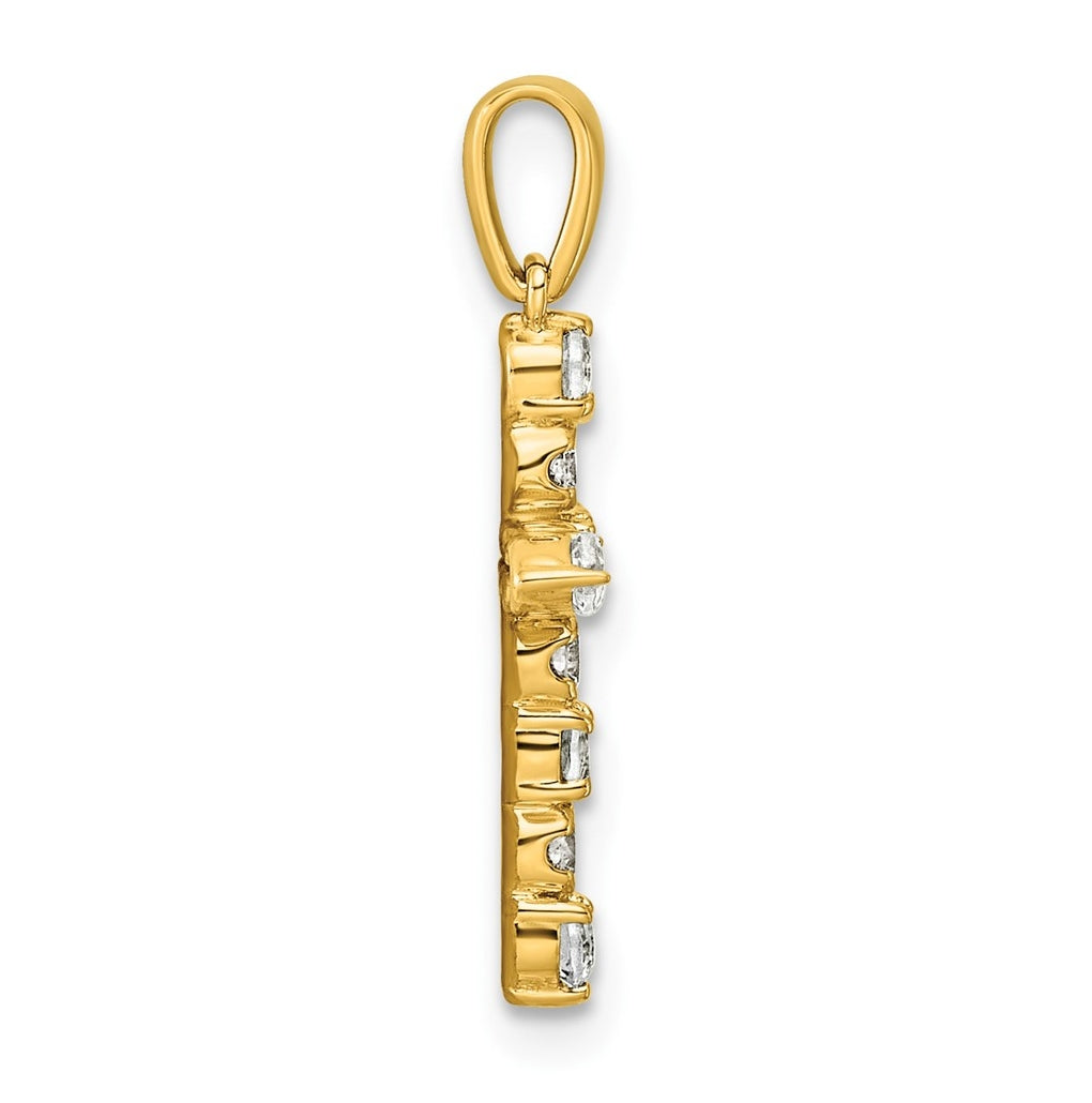 10k Yellow Gold Amethyst & 1/6 Cttw Lab Grown Diamond VS/SI+ G+ February Birthstone Complete Cross Pendant – Elegant Jewelry Gift for Birthday, Anniversary, Engagement, Wedding