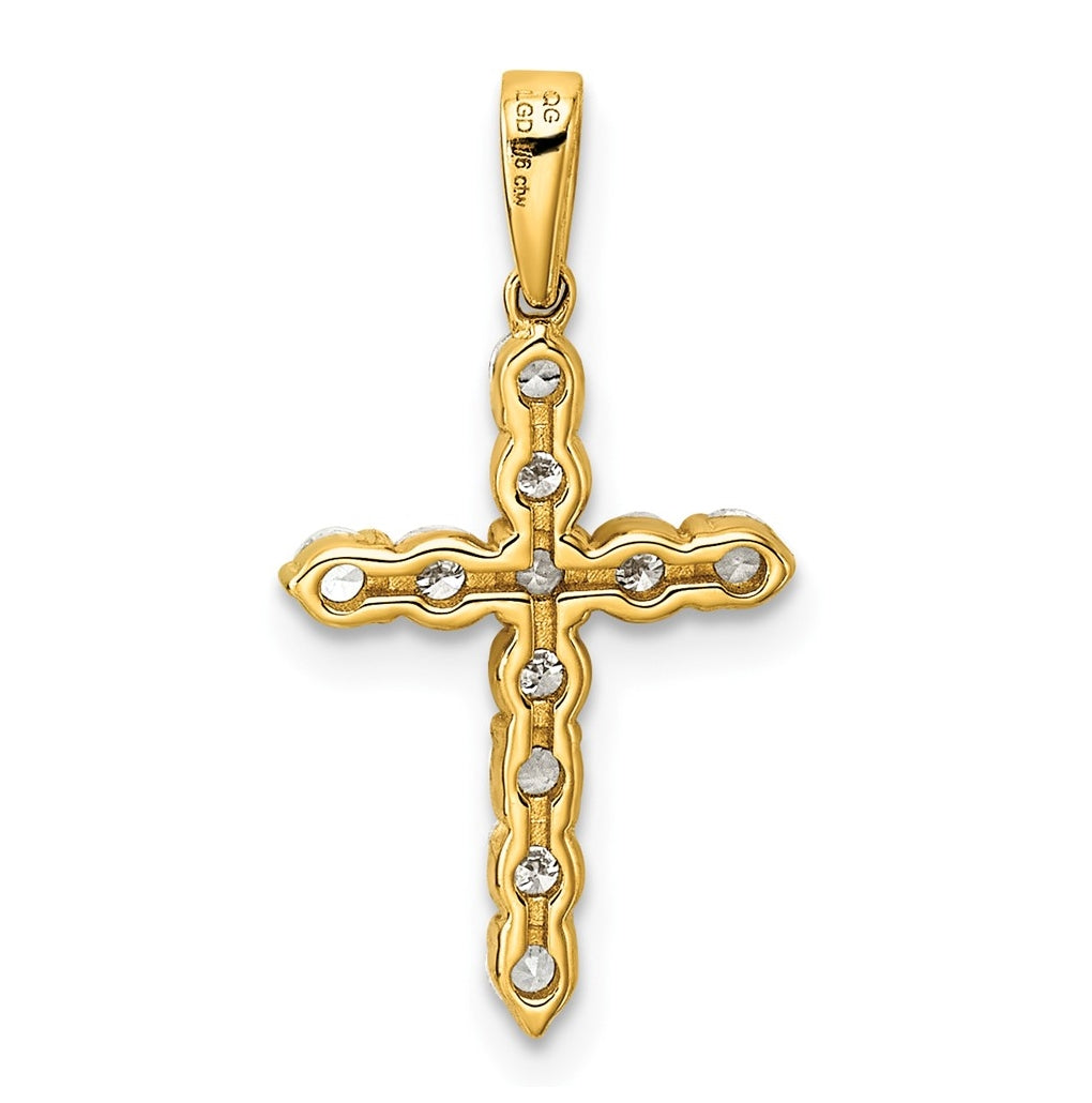 10k Yellow Gold Amethyst & 1/6 Cttw Lab Grown Diamond VS/SI+ G+ February Birthstone Complete Cross Pendant – Elegant Jewelry Gift for Birthday, Anniversary, Engagement, Wedding