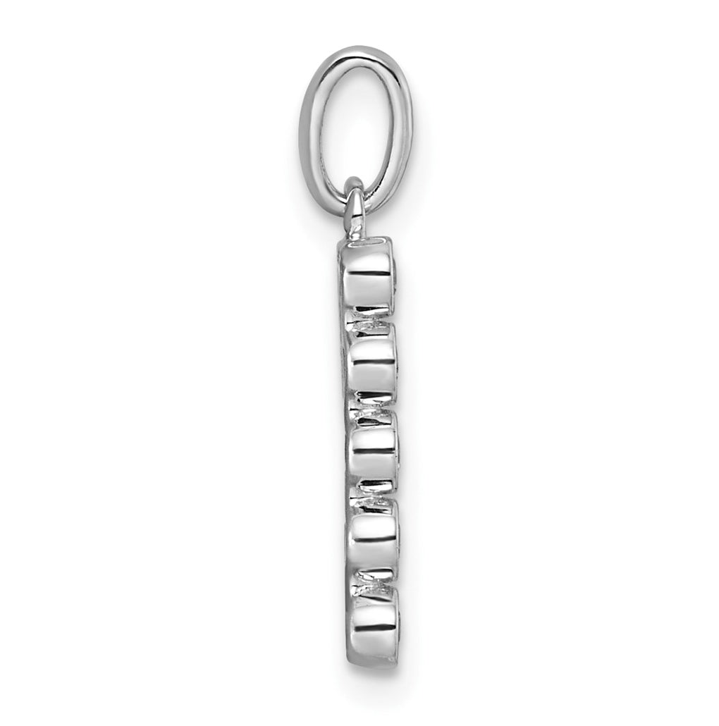 Sterling Silver Rhodium-plated 0.16 Cttw Lab Grown Diamond VS+ F+ Letter A Comp Pendant – Elegant Jewelry Gift for Birthday, Anniversary, Engagement, Wedding