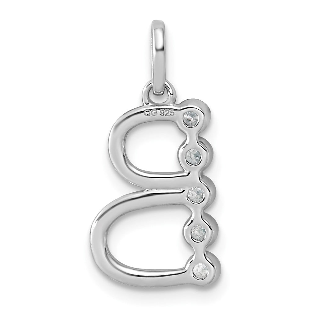Sterling Silver Rhodium-plated 0.16 Cttw Lab Grown Diamond VS+ F+ Letter A Comp Pendant – Elegant Jewelry Gift for Birthday, Anniversary, Engagement, Wedding