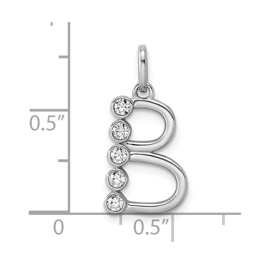 Sterling Silver Rhodium-plated 0.16 Cttw Lab Grown Diamond VS+ F+ Letter A Comp Pendant – Elegant Jewelry Gift for Birthday, Anniversary, Engagement, Wedding