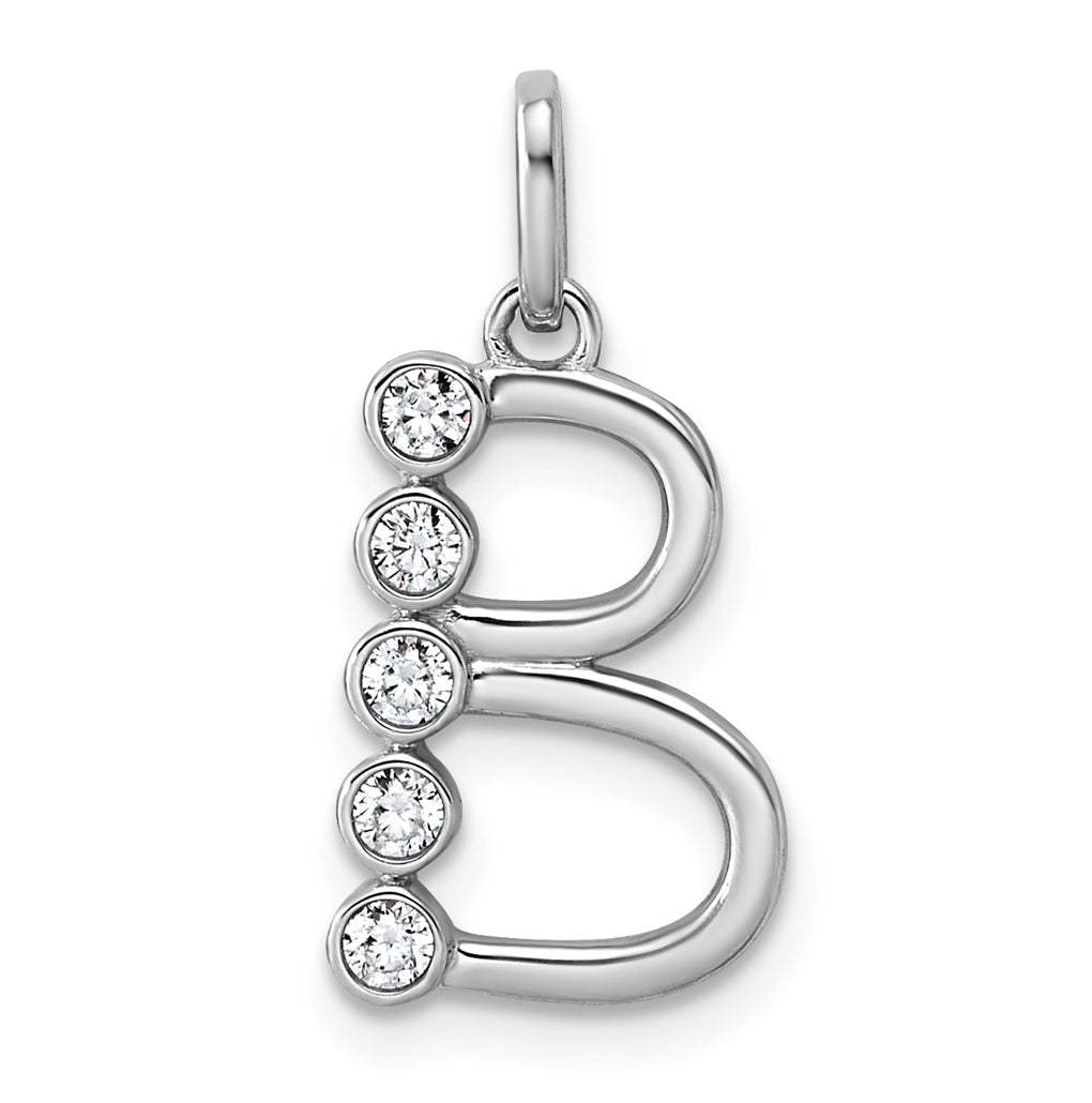 Sterling Silver Rhodium-plated 0.16 Cttw Lab Grown Diamond VS+ F+ Letter A Comp Pendant – Elegant Jewelry Gift for Birthday, Anniversary, Engagement, Wedding