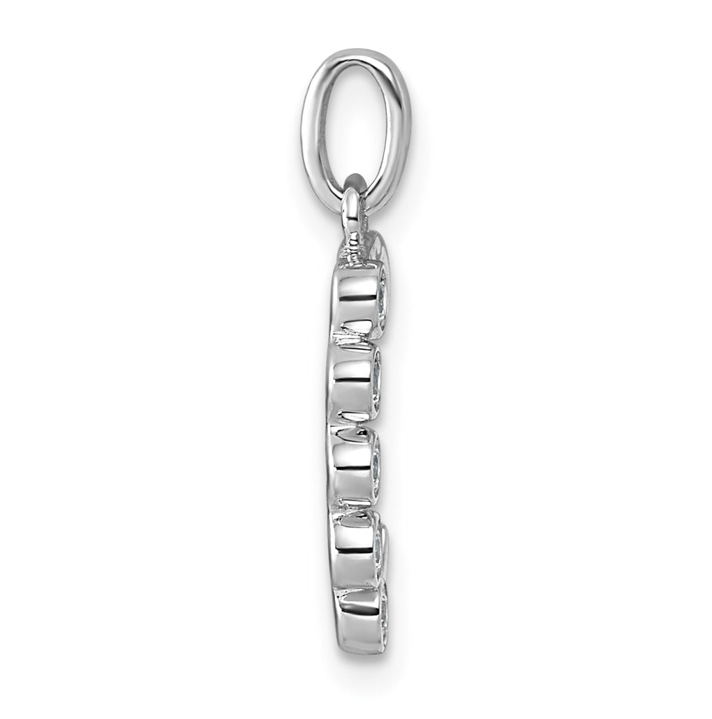 Sterling Silver Rhodium-plated 0.16 Cttw Lab Grown Diamond VS+ F+ Letter A Comp Pendant – Elegant Jewelry Gift for Birthday, Anniversary, Engagement, Wedding