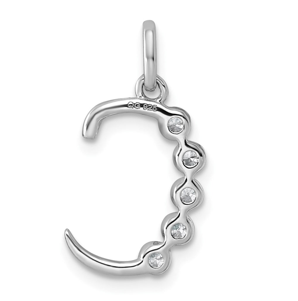 Sterling Silver Rhodium-plated 0.16 Cttw Lab Grown Diamond VS+ F+ Letter A Comp Pendant – Elegant Jewelry Gift for Birthday, Anniversary, Engagement, Wedding