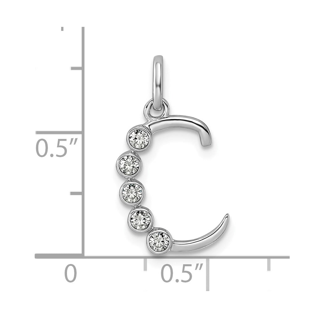 Sterling Silver Rhodium-plated 0.16 Cttw Lab Grown Diamond VS+ F+ Letter A Comp Pendant – Elegant Jewelry Gift for Birthday, Anniversary, Engagement, Wedding
