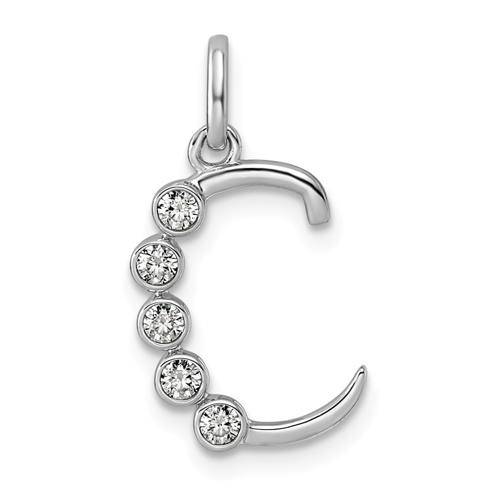 Sterling Silver Rhodium-plated 0.16 Cttw Lab Grown Diamond VS+ F+ Letter A Comp Pendant – Elegant Jewelry Gift for Birthday, Anniversary, Engagement, Wedding