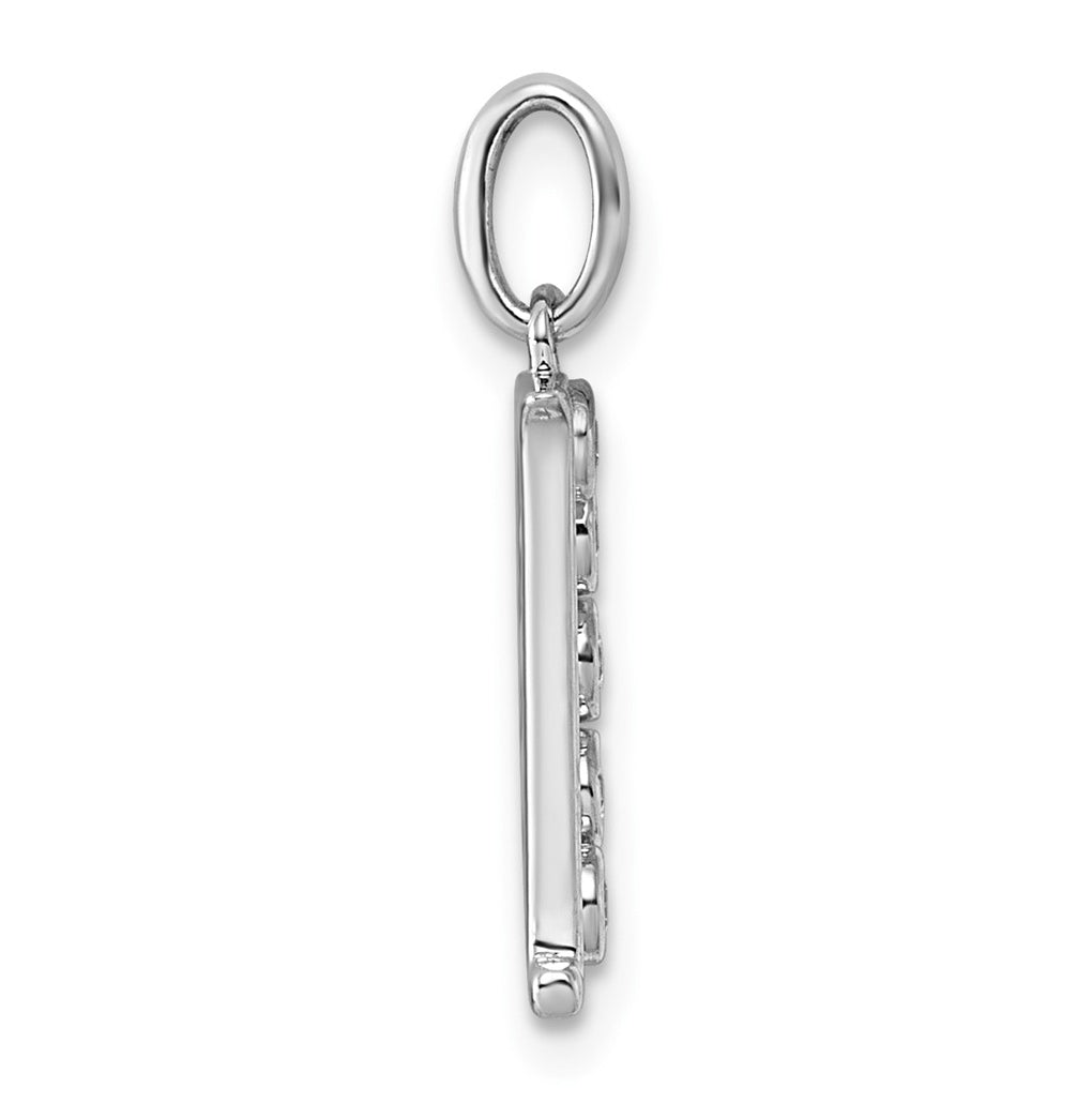 Sterling Silver Rhodium-plated 0.16 Cttw Lab Grown Diamond VS+ F+ Letter A Comp Pendant – Elegant Jewelry Gift for Birthday, Anniversary, Engagement, Wedding