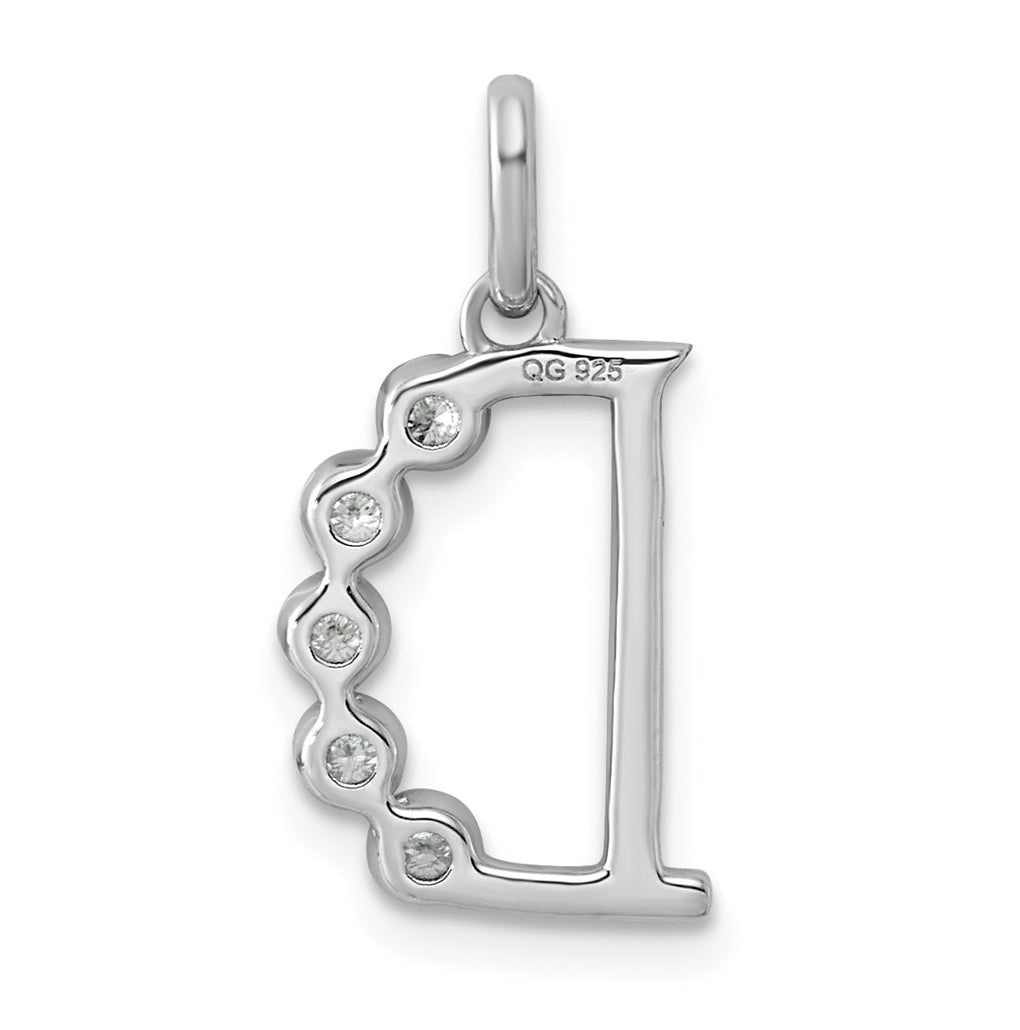 Sterling Silver Rhodium-plated 0.16 Cttw Lab Grown Diamond VS+ F+ Letter A Comp Pendant – Elegant Jewelry Gift for Birthday, Anniversary, Engagement, Wedding