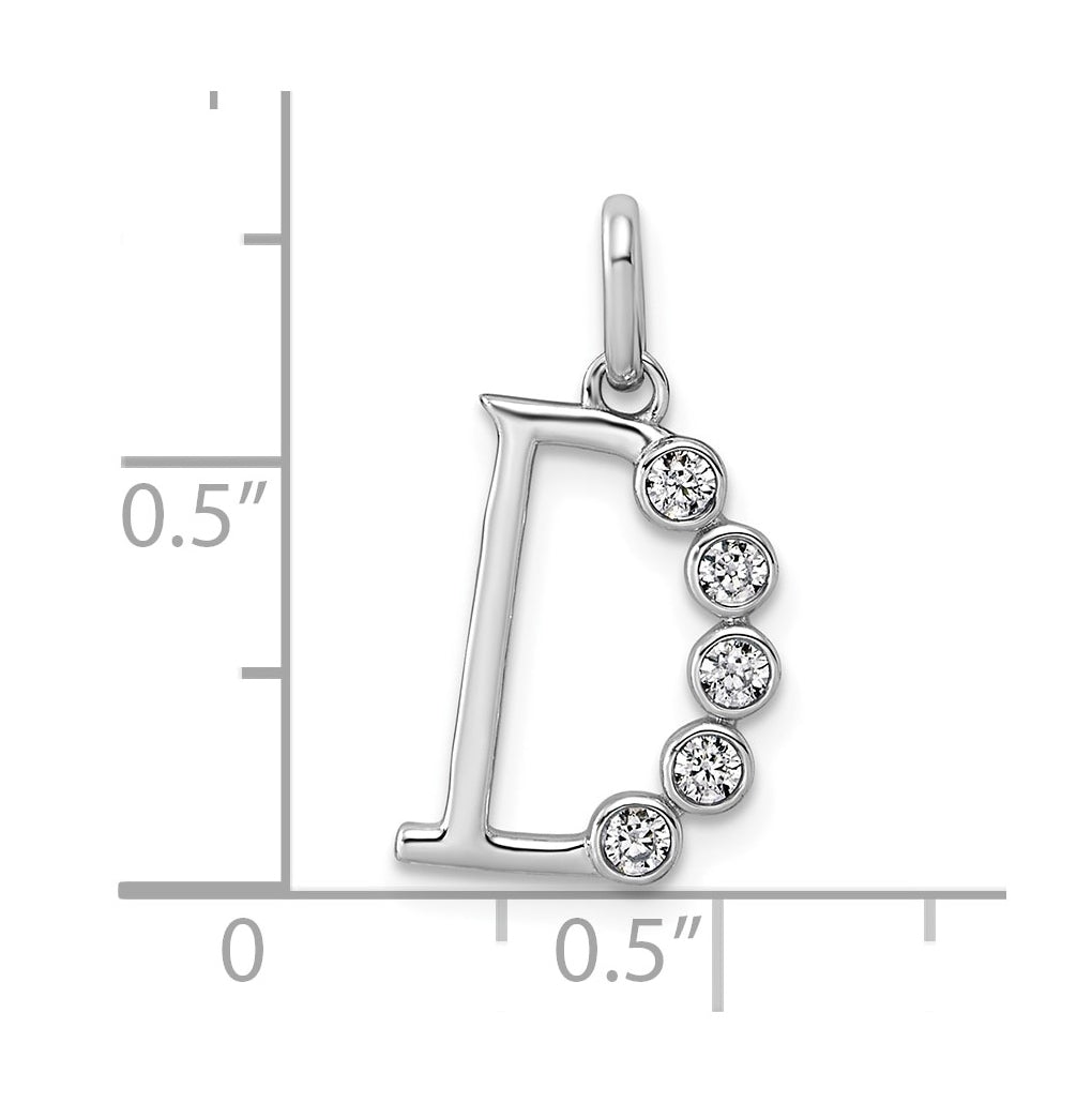 Sterling Silver Rhodium-plated 0.16 Cttw Lab Grown Diamond VS+ F+ Letter A Comp Pendant – Elegant Jewelry Gift for Birthday, Anniversary, Engagement, Wedding