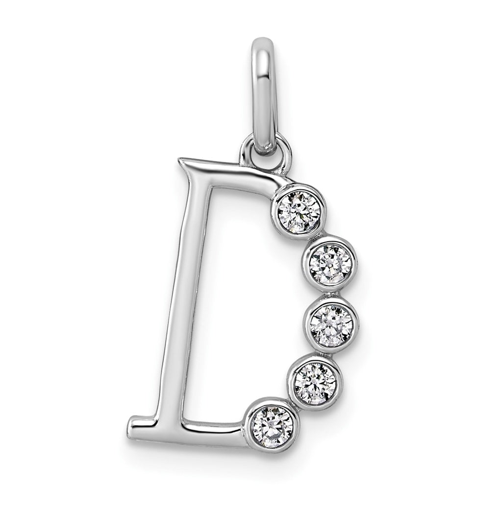 Sterling Silver Rhodium-plated 0.16 Cttw Lab Grown Diamond VS+ F+ Letter A Comp Pendant – Elegant Jewelry Gift for Birthday, Anniversary, Engagement, Wedding