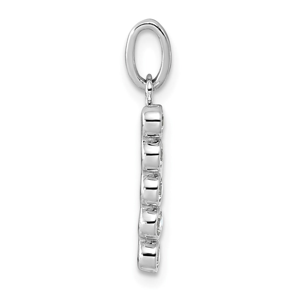 Sterling Silver Rhodium-plated 0.16 Cttw Lab Grown Diamond VS+ F+ Letter A Comp Pendant – Elegant Jewelry Gift for Birthday, Anniversary, Engagement, Wedding