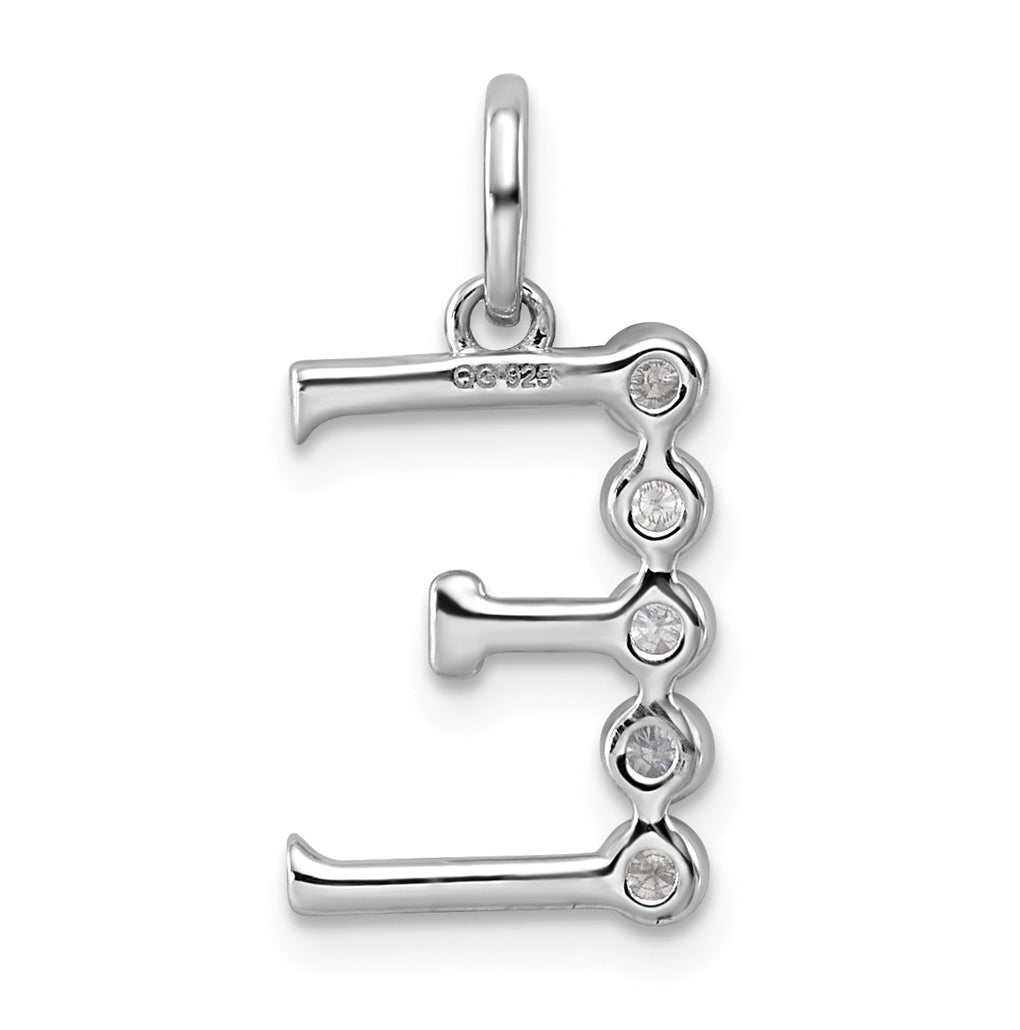 Sterling Silver Rhodium-plated 0.16 Cttw Lab Grown Diamond VS+ F+ Letter A Comp Pendant – Elegant Jewelry Gift for Birthday, Anniversary, Engagement, Wedding