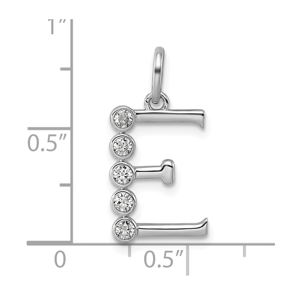 Sterling Silver Rhodium-plated 0.16 Cttw Lab Grown Diamond VS+ F+ Letter A Comp Pendant – Elegant Jewelry Gift for Birthday, Anniversary, Engagement, Wedding