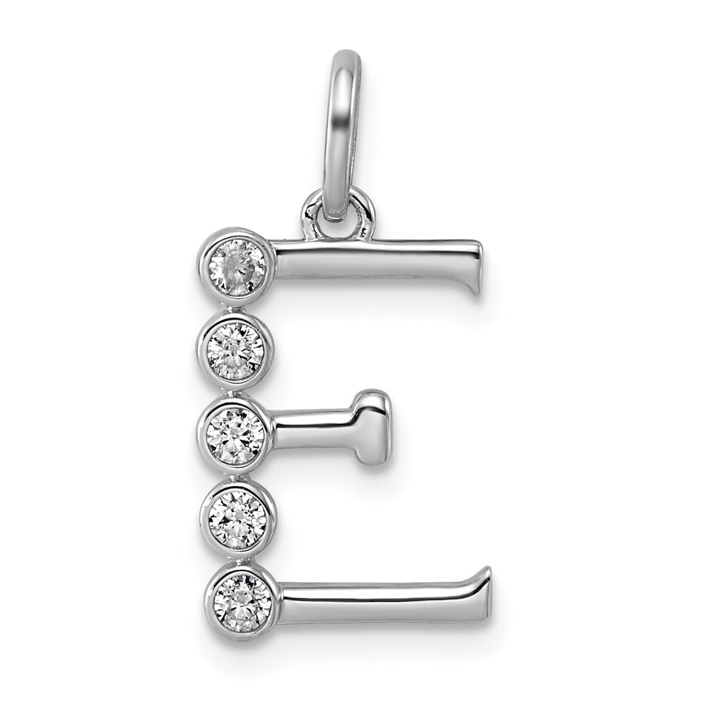 Sterling Silver Rhodium-plated 0.16 Cttw Lab Grown Diamond VS+ F+ Letter A Comp Pendant – Elegant Jewelry Gift for Birthday, Anniversary, Engagement, Wedding
