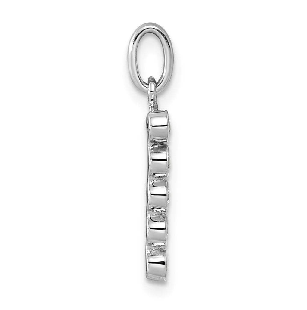 Sterling Silver Rhodium-plated 0.16 Cttw Lab Grown Diamond VS+ F+ Letter A Comp Pendant – Elegant Jewelry Gift for Birthday, Anniversary, Engagement, Wedding