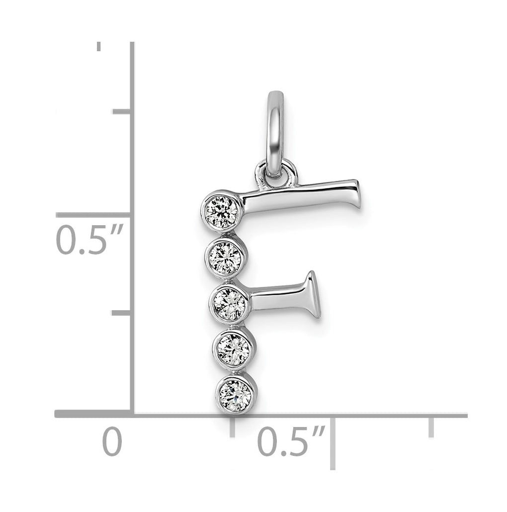 Sterling Silver Rhodium-plated 0.16 Cttw Lab Grown Diamond VS+ F+ Letter A Comp Pendant – Elegant Jewelry Gift for Birthday, Anniversary, Engagement, Wedding