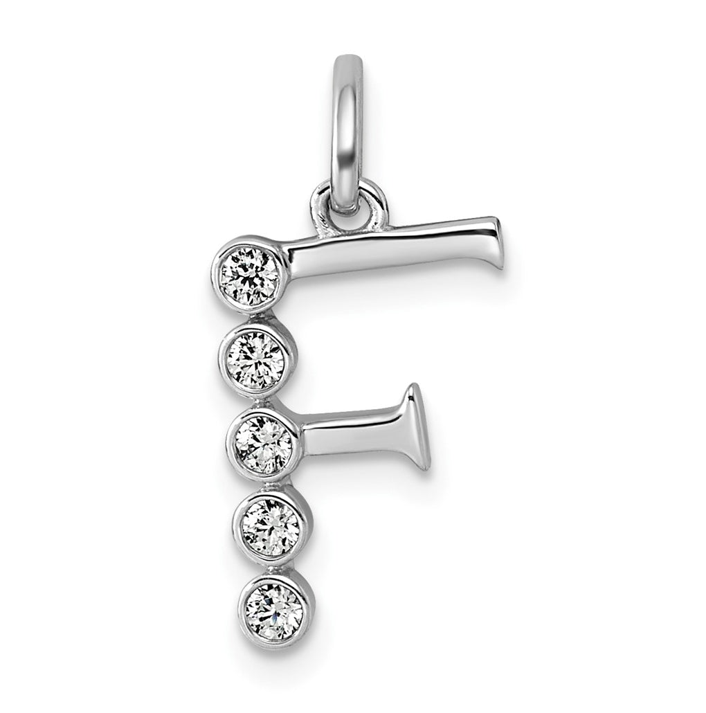 Sterling Silver Rhodium-plated 0.16 Cttw Lab Grown Diamond VS+ F+ Letter A Comp Pendant – Elegant Jewelry Gift for Birthday, Anniversary, Engagement, Wedding