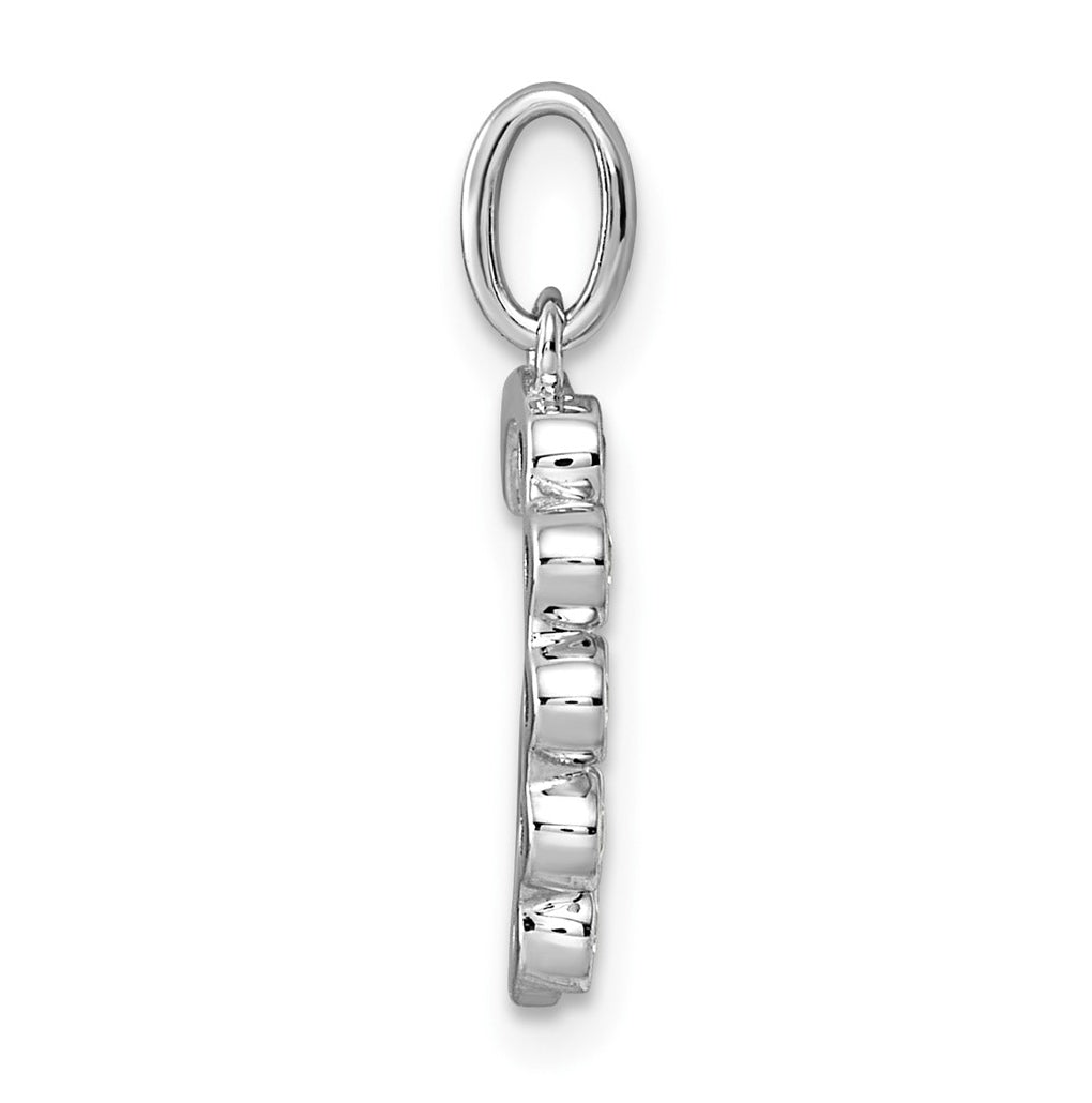 Sterling Silver Rhodium-plated 0.16 Cttw Lab Grown Diamond VS+ F+ Letter A Comp Pendant – Elegant Jewelry Gift for Birthday, Anniversary, Engagement, Wedding