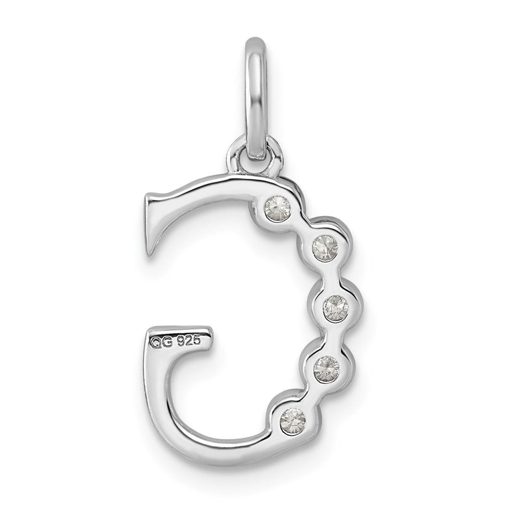 Sterling Silver Rhodium-plated 0.16 Cttw Lab Grown Diamond VS+ F+ Letter A Comp Pendant – Elegant Jewelry Gift for Birthday, Anniversary, Engagement, Wedding