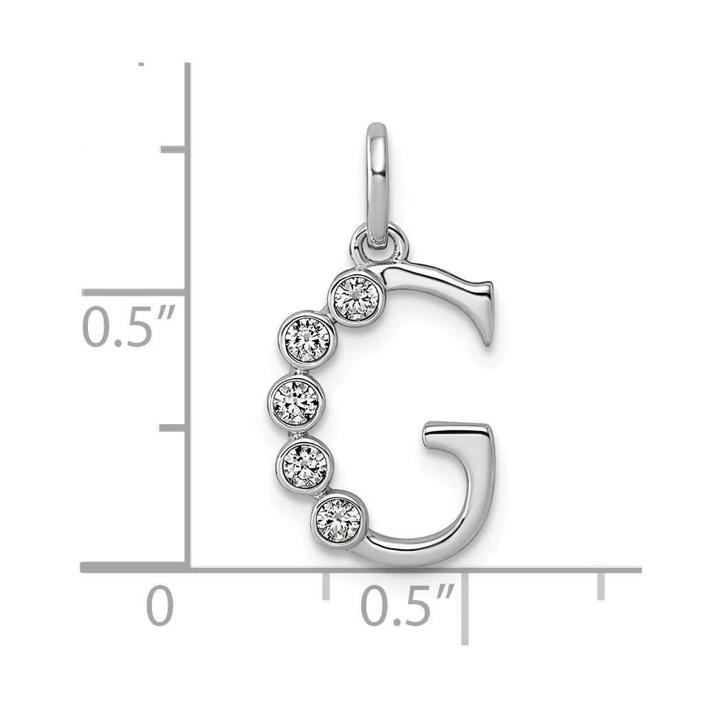 Sterling Silver Rhodium-plated 0.16 Cttw Lab Grown Diamond VS+ F+ Letter A Comp Pendant – Elegant Jewelry Gift for Birthday, Anniversary, Engagement, Wedding