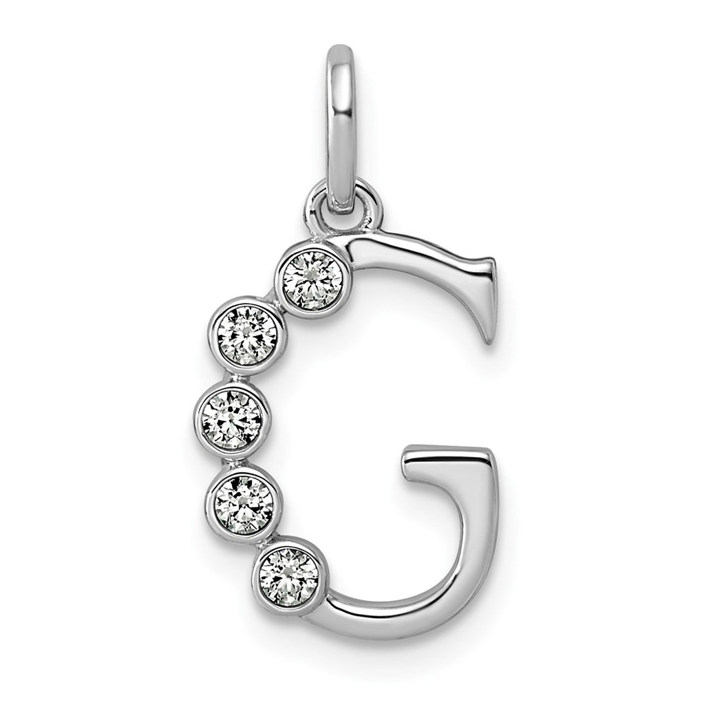 Sterling Silver Rhodium-plated 0.16 Cttw Lab Grown Diamond VS+ F+ Letter A Comp Pendant – Elegant Jewelry Gift for Birthday, Anniversary, Engagement, Wedding