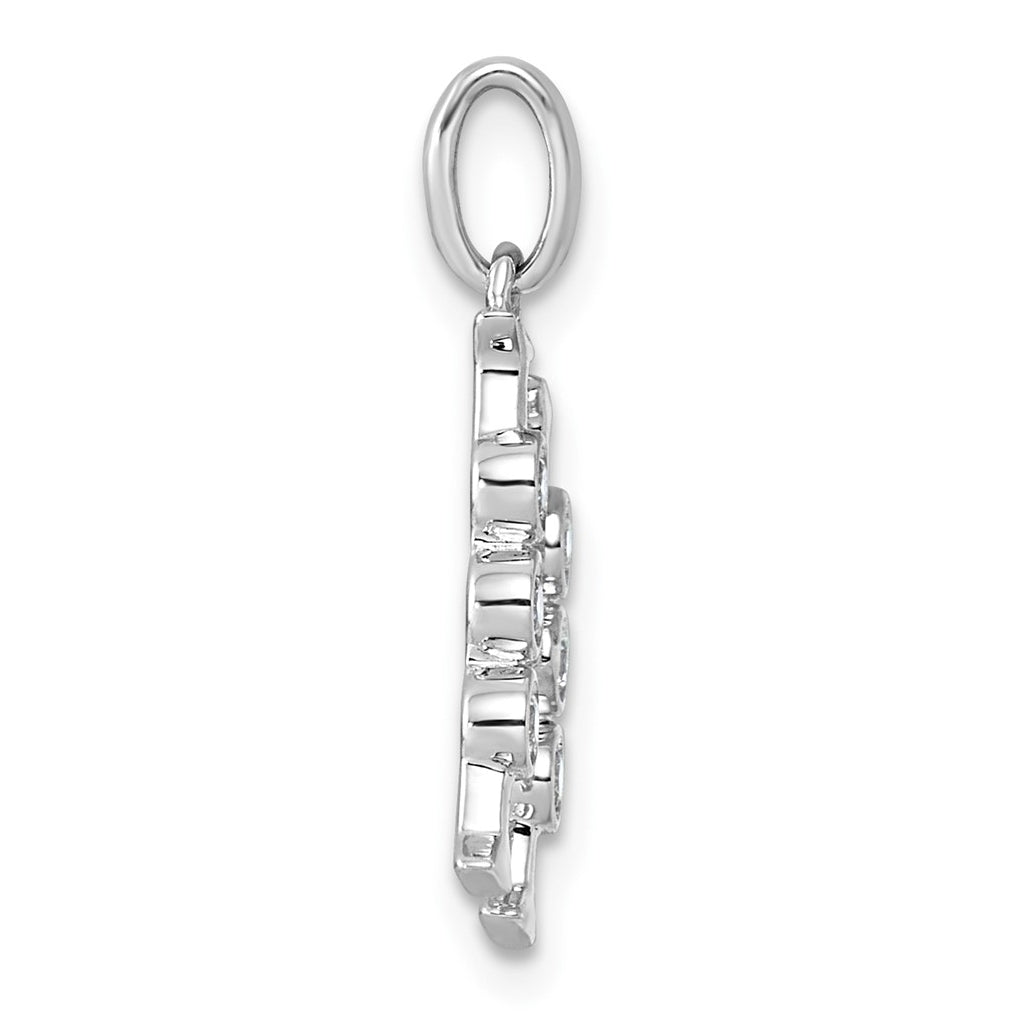 Sterling Silver Rhodium-plated 0.16 Cttw Lab Grown Diamond VS+ F+ Letter A Comp Pendant – Elegant Jewelry Gift for Birthday, Anniversary, Engagement, Wedding