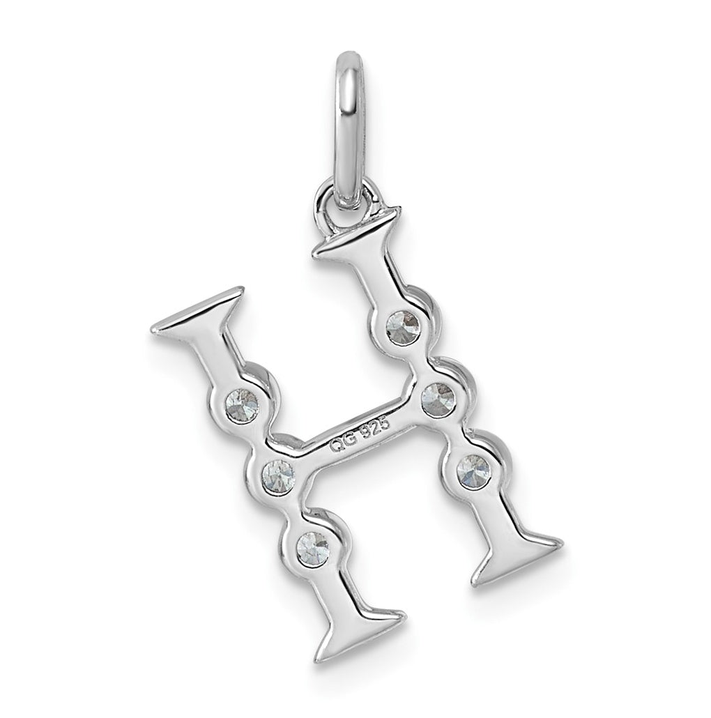 Sterling Silver Rhodium-plated 0.16 Cttw Lab Grown Diamond VS+ F+ Letter A Comp Pendant – Elegant Jewelry Gift for Birthday, Anniversary, Engagement, Wedding