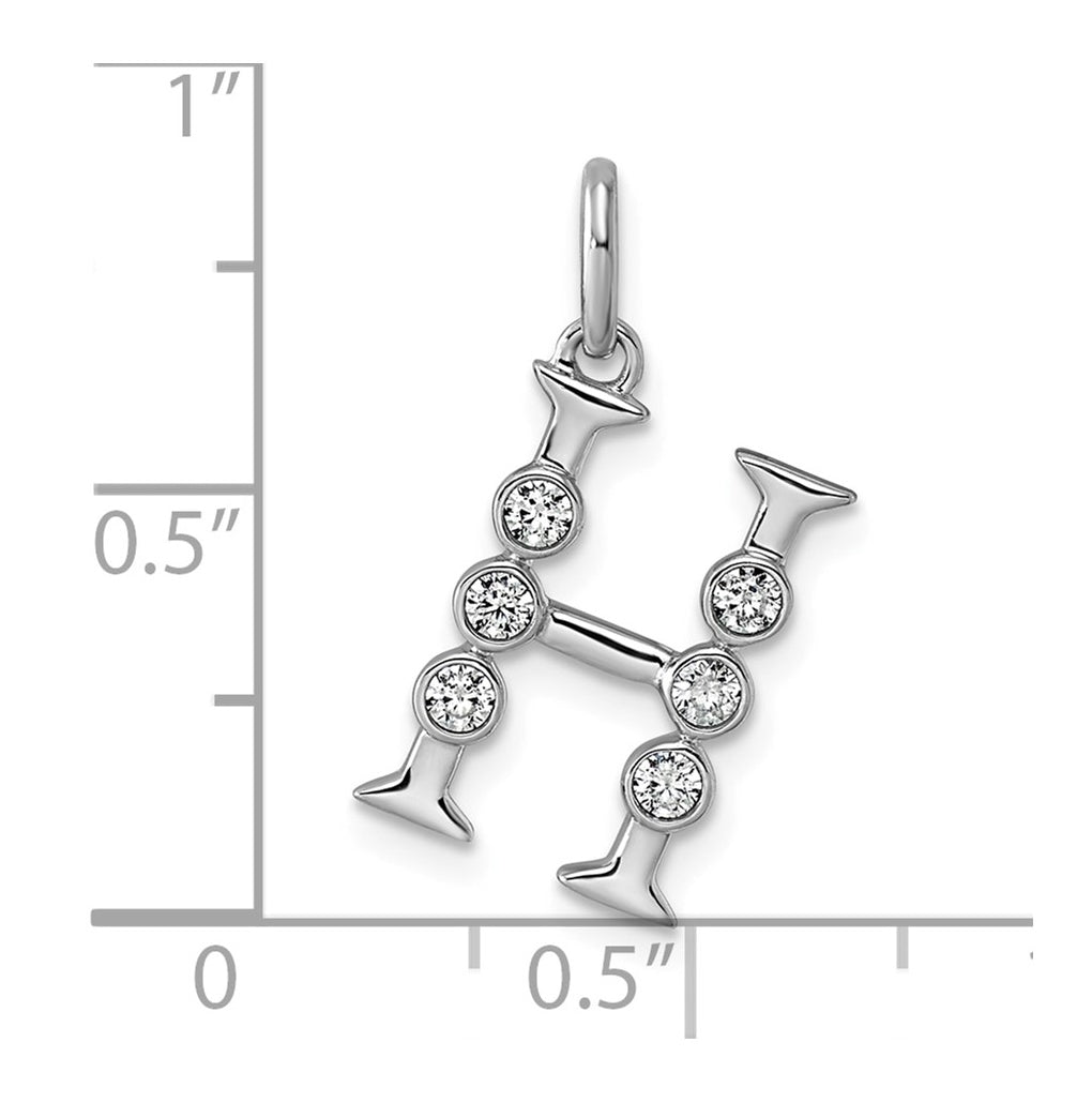 Sterling Silver Rhodium-plated 0.16 Cttw Lab Grown Diamond VS+ F+ Letter A Comp Pendant – Elegant Jewelry Gift for Birthday, Anniversary, Engagement, Wedding