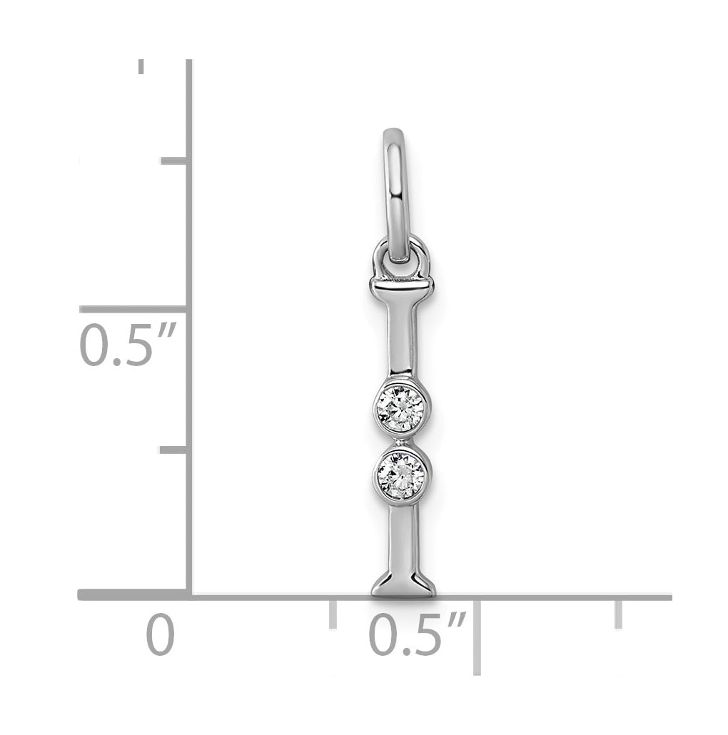 Sterling Silver Rhodium-plated 0.16 Cttw Lab Grown Diamond VS+ F+ Letter A Comp Pendant – Elegant Jewelry Gift for Birthday, Anniversary, Engagement, Wedding