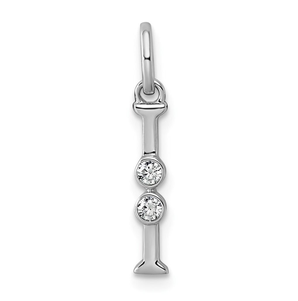 Sterling Silver Rhodium-plated 0.16 Cttw Lab Grown Diamond VS+ F+ Letter A Comp Pendant – Elegant Jewelry Gift for Birthday, Anniversary, Engagement, Wedding