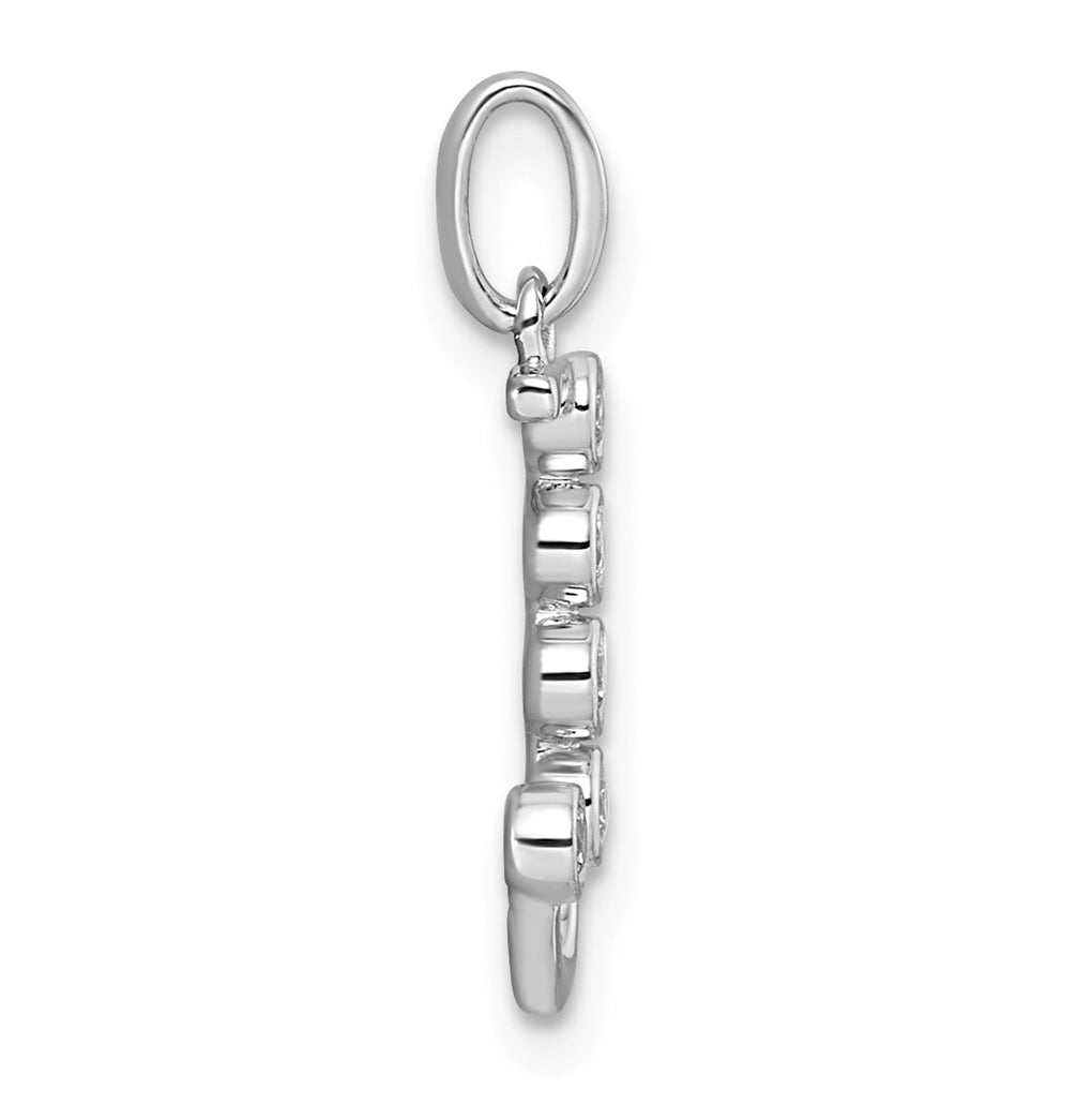 Sterling Silver Rhodium-plated 0.16 Cttw Lab Grown Diamond VS+ F+ Letter A Comp Pendant – Elegant Jewelry Gift for Birthday, Anniversary, Engagement, Wedding