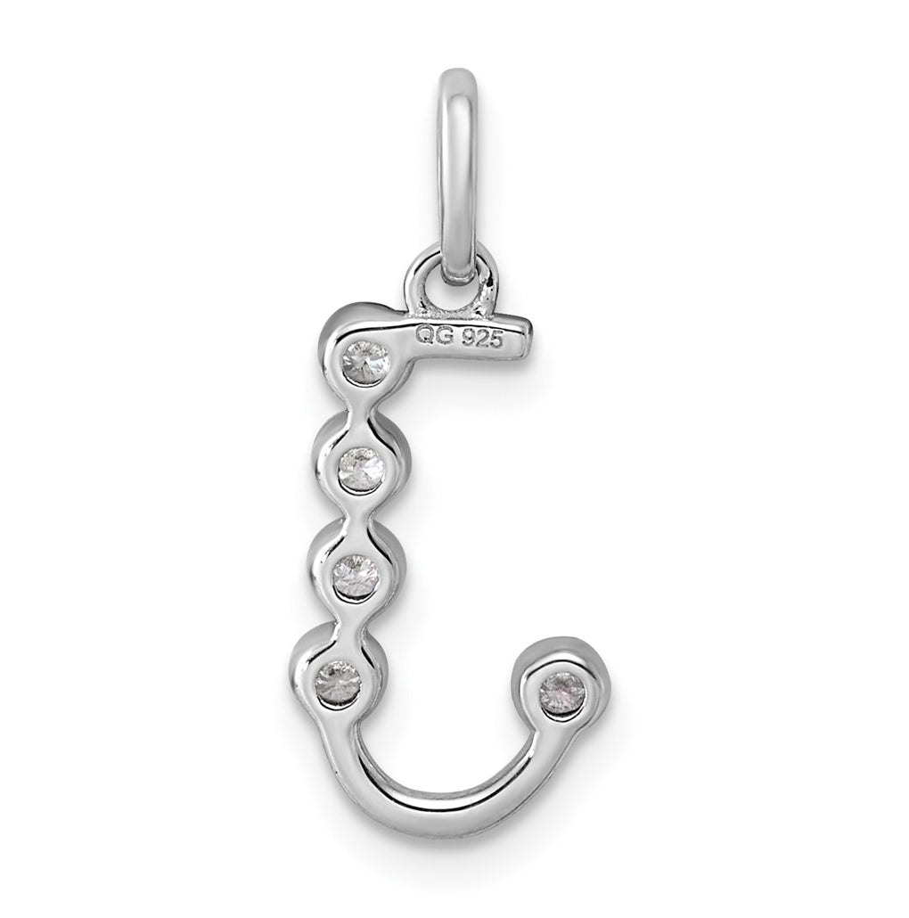 Sterling Silver Rhodium-plated 0.16 Cttw Lab Grown Diamond VS+ F+ Letter A Comp Pendant – Elegant Jewelry Gift for Birthday, Anniversary, Engagement, Wedding