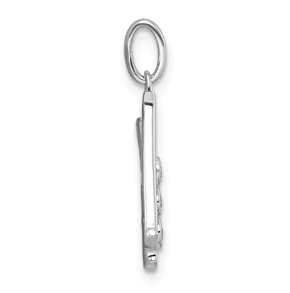 Sterling Silver Rhodium-plated 0.16 Cttw Lab Grown Diamond VS+ F+ Letter A Comp Pendant – Elegant Jewelry Gift for Birthday, Anniversary, Engagement, Wedding