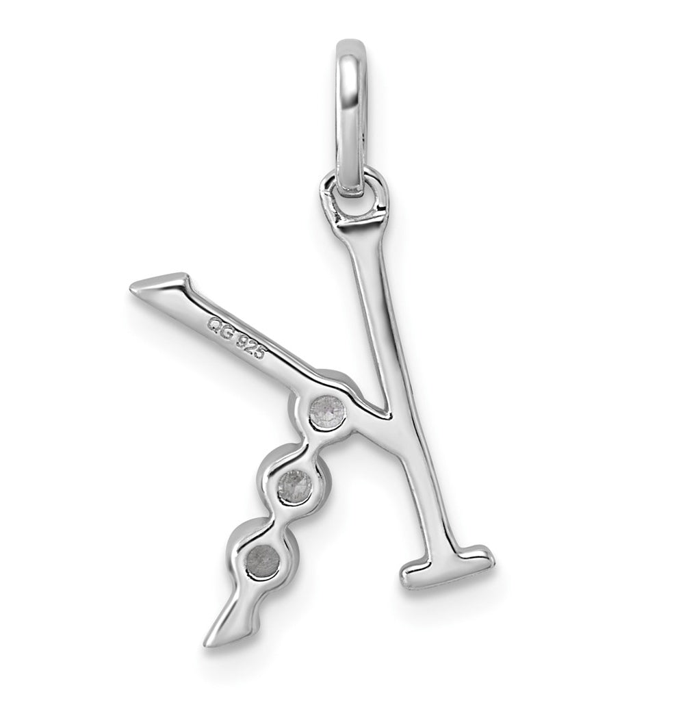 Sterling Silver Rhodium-plated 0.16 Cttw Lab Grown Diamond VS+ F+ Letter A Comp Pendant – Elegant Jewelry Gift for Birthday, Anniversary, Engagement, Wedding