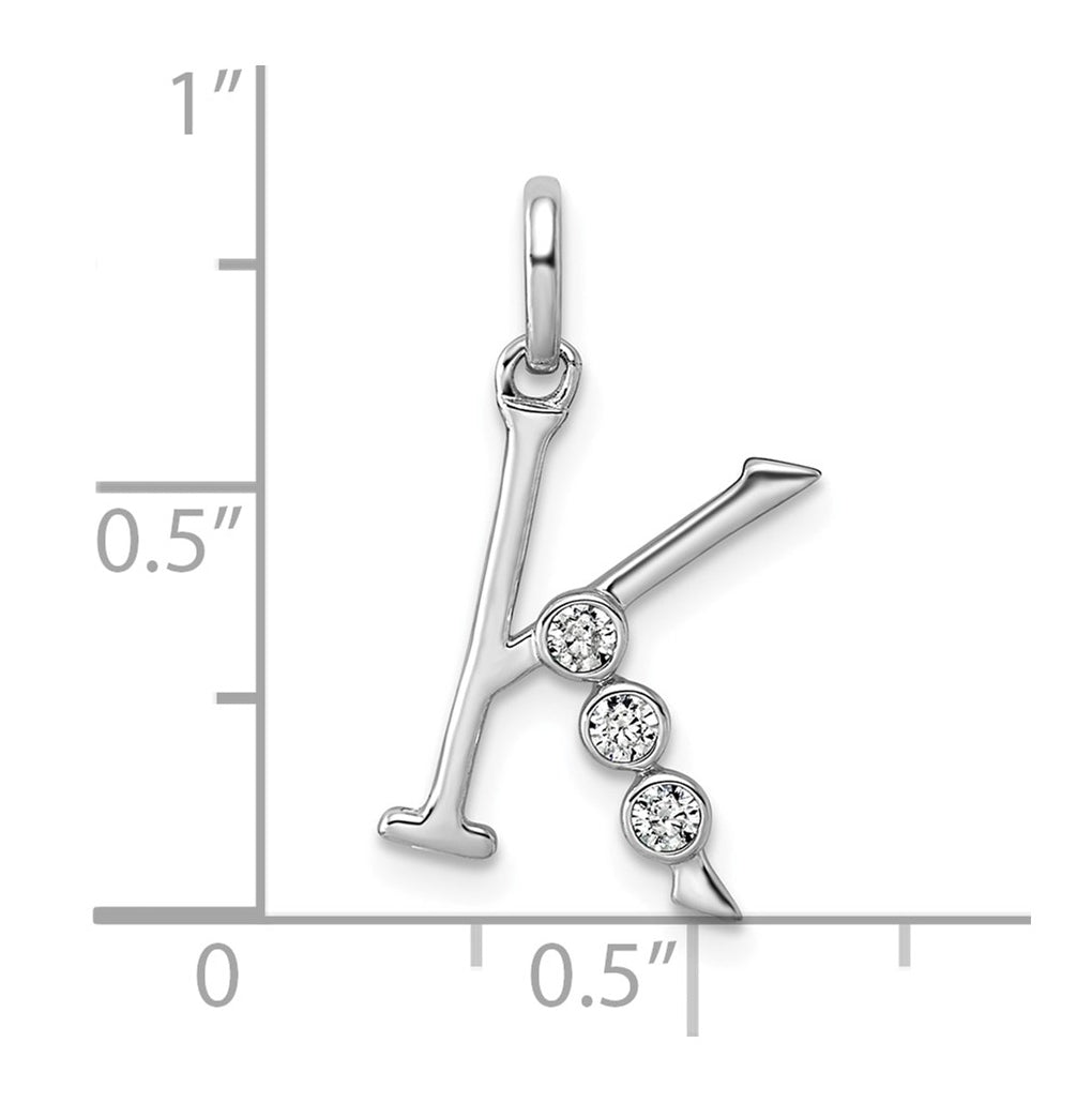 Sterling Silver Rhodium-plated 0.16 Cttw Lab Grown Diamond VS+ F+ Letter A Comp Pendant – Elegant Jewelry Gift for Birthday, Anniversary, Engagement, Wedding