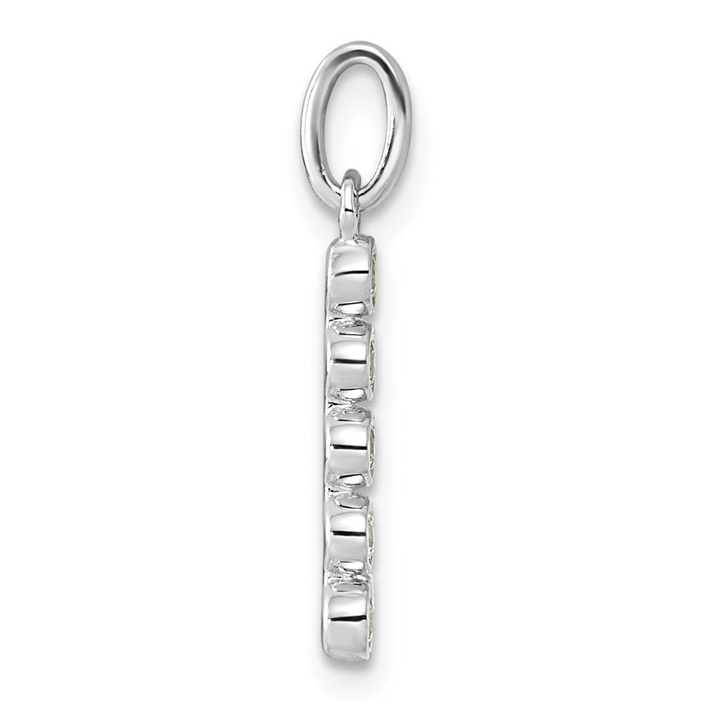 Sterling Silver Rhodium-plated 0.16 Cttw Lab Grown Diamond VS+ F+ Letter A Comp Pendant – Elegant Jewelry Gift for Birthday, Anniversary, Engagement, Wedding