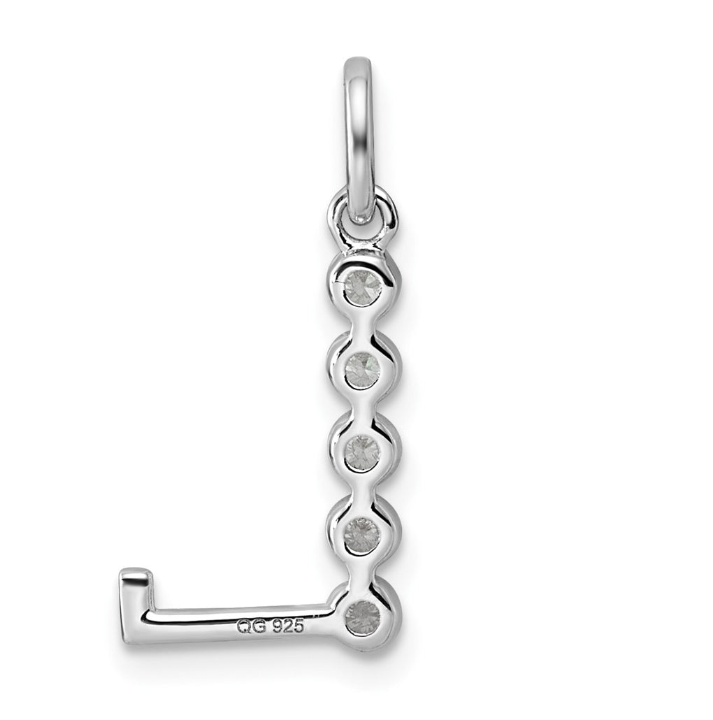 Sterling Silver Rhodium-plated 0.16 Cttw Lab Grown Diamond VS+ F+ Letter A Comp Pendant – Elegant Jewelry Gift for Birthday, Anniversary, Engagement, Wedding