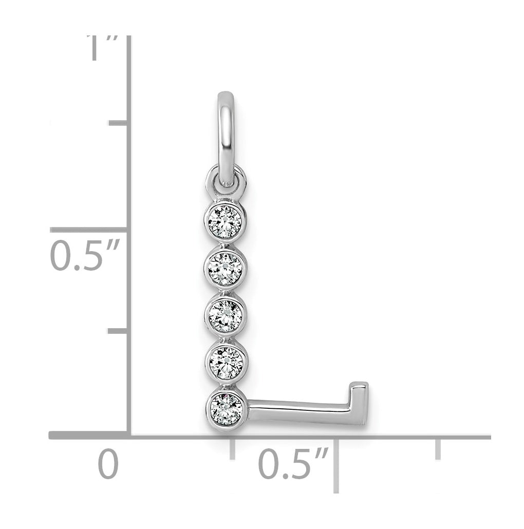 Sterling Silver Rhodium-plated 0.16 Cttw Lab Grown Diamond VS+ F+ Letter A Comp Pendant – Elegant Jewelry Gift for Birthday, Anniversary, Engagement, Wedding