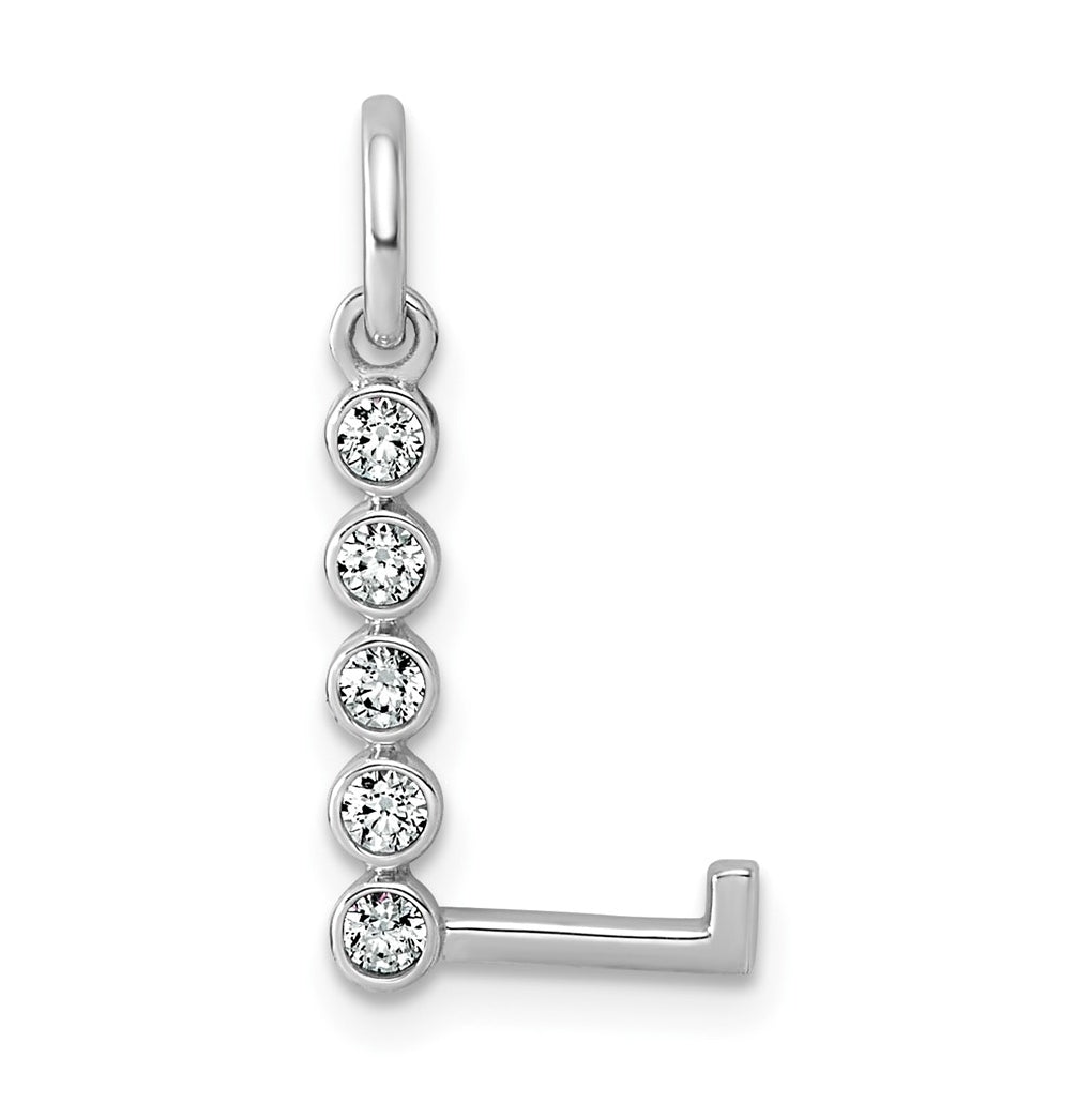 Sterling Silver Rhodium-plated 0.16 Cttw Lab Grown Diamond VS+ F+ Letter A Comp Pendant – Elegant Jewelry Gift for Birthday, Anniversary, Engagement, Wedding
