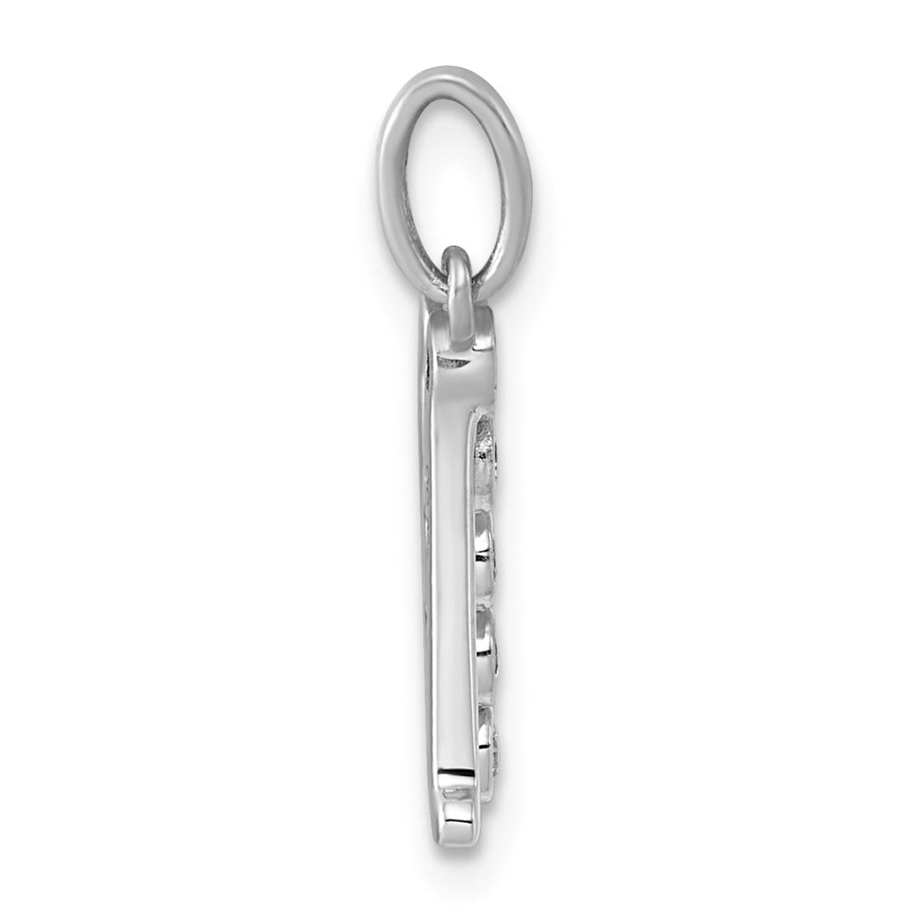 Sterling Silver Rhodium-plated 0.16 Cttw Lab Grown Diamond VS+ F+ Letter A Comp Pendant – Elegant Jewelry Gift for Birthday, Anniversary, Engagement, Wedding