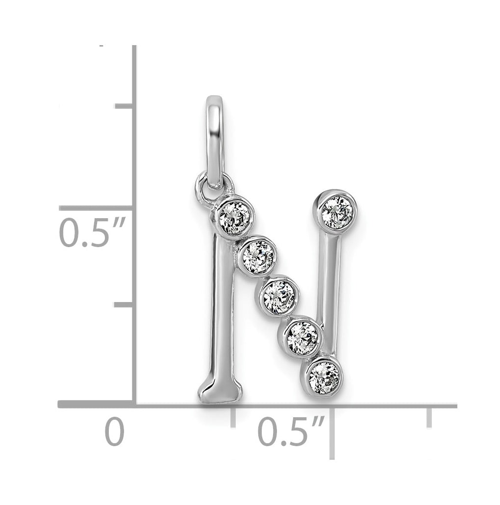 Sterling Silver Rhodium-plated 0.16 Cttw Lab Grown Diamond VS+ F+ Letter A Comp Pendant – Elegant Jewelry Gift for Birthday, Anniversary, Engagement, Wedding