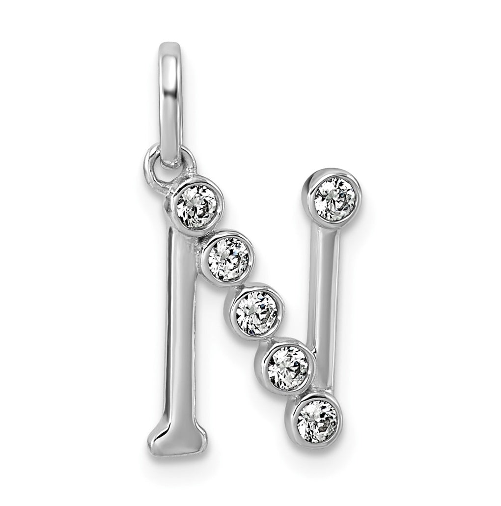 Sterling Silver Rhodium-plated 0.16 Cttw Lab Grown Diamond VS+ F+ Letter A Comp Pendant – Elegant Jewelry Gift for Birthday, Anniversary, Engagement, Wedding