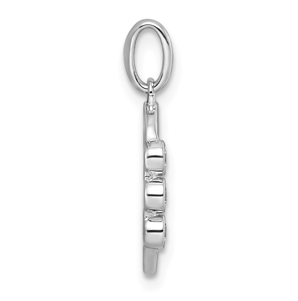Sterling Silver Rhodium-plated 0.16 Cttw Lab Grown Diamond VS+ F+ Letter A Comp Pendant – Elegant Jewelry Gift for Birthday, Anniversary, Engagement, Wedding