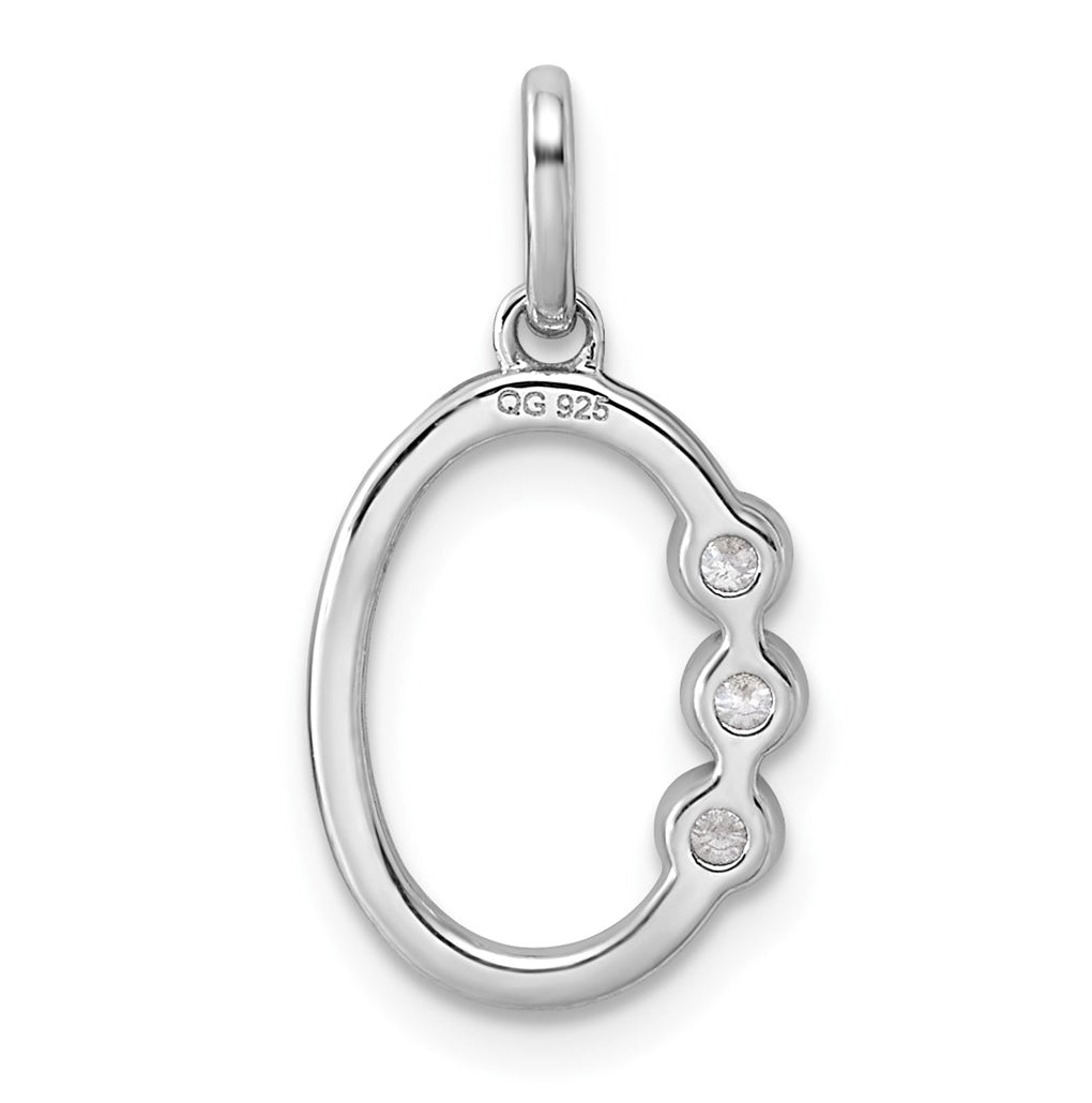 Sterling Silver Rhodium-plated 0.16 Cttw Lab Grown Diamond VS+ F+ Letter A Comp Pendant – Elegant Jewelry Gift for Birthday, Anniversary, Engagement, Wedding